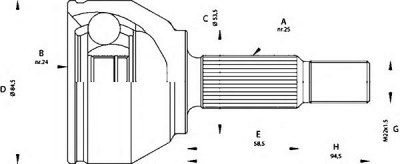 OPEN PARTS cvj568110 -  Шарнирный комплект, приводной вал